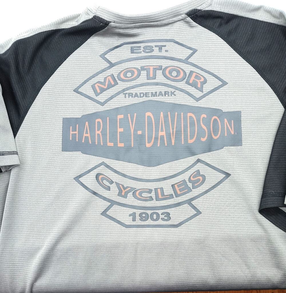 Harley-Davidson Motorcycle Shop T-Shirt Size X-Large Gray/Black Color Block